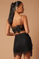 Clarissa Embroidered Skirt Set(Black,XS)