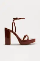 Dia Faux Patent Ankle Strap Heels