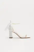 Ribbon Pearl Heeled Sandals