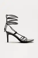 Jai Faux Leather Wrap Up Stiletto Heels