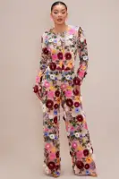 Adeline Embroidered Wide Leg Pant