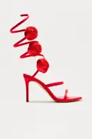 Palesa Rose Satin Wrap Up Heels
