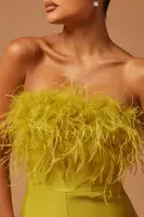 Fay Feather Bandage Jumpsuit(Chartreuse,XS)