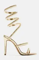 Maeve Embellished Pearl Wrap Up Heels