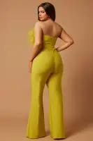 Fay Feather Bandage Jumpsuit(Chartreuse,XS)