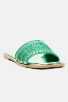 What A View Embellished Flat Sandals