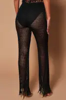 Bohemian Dreams Crochet Pant(Black,XS)