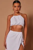 Erin Linen Halter Crop Top