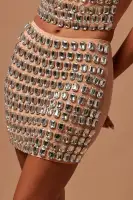 Beverly Embellished Mini Skirt(Nude,XS)