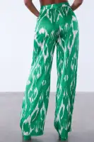 Nina Satin Wide Leg Pant(Green/combo,XS)