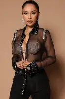 Kirsten Embellished Button Up Top