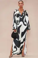 Valentina Satin Kaftan Maxi Dress