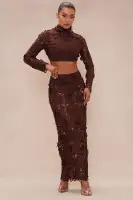 Dayna Floral Embroidered Skirt Set