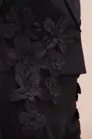 Vera Floral Applique Pant Suit Set(Black,XS)