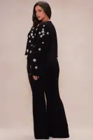 Avah Embellished Blazer Suit Set(Black,XS)