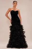 Cassandra Sequin Tiered Gown