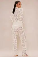 Amalfi Crochet Blazer Suit Set(Cream,XS)
