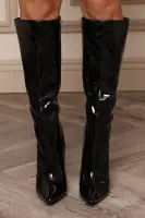 Cassie Patent Knee High Boot(Black,6)