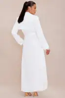 Dominique 2 Piece Jumpsuit And Trench Coat Set(White,XS)