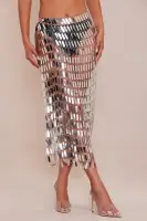 Kim Mirror Midi Skirt(Silver,S)