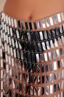 Kim Mirror Midi Skirt(Silver,S)