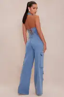 Ali Denim Pant Set(Medium Wash,XS)
