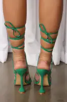 Pay No Mind Heeled Sandals(Green,6)