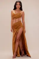 Gala Satin Corset Maxi Dress