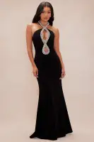 Premier Embellished Cut Out Maxi Dress