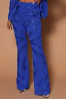 Gina Embellished Wide Leg Pant(Royal,XS)