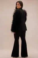 Luxury Tulle Blazer Suit Set(Black,XS)