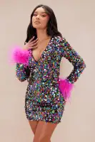 Hailey Long Sleeve Sequin Mini Dress