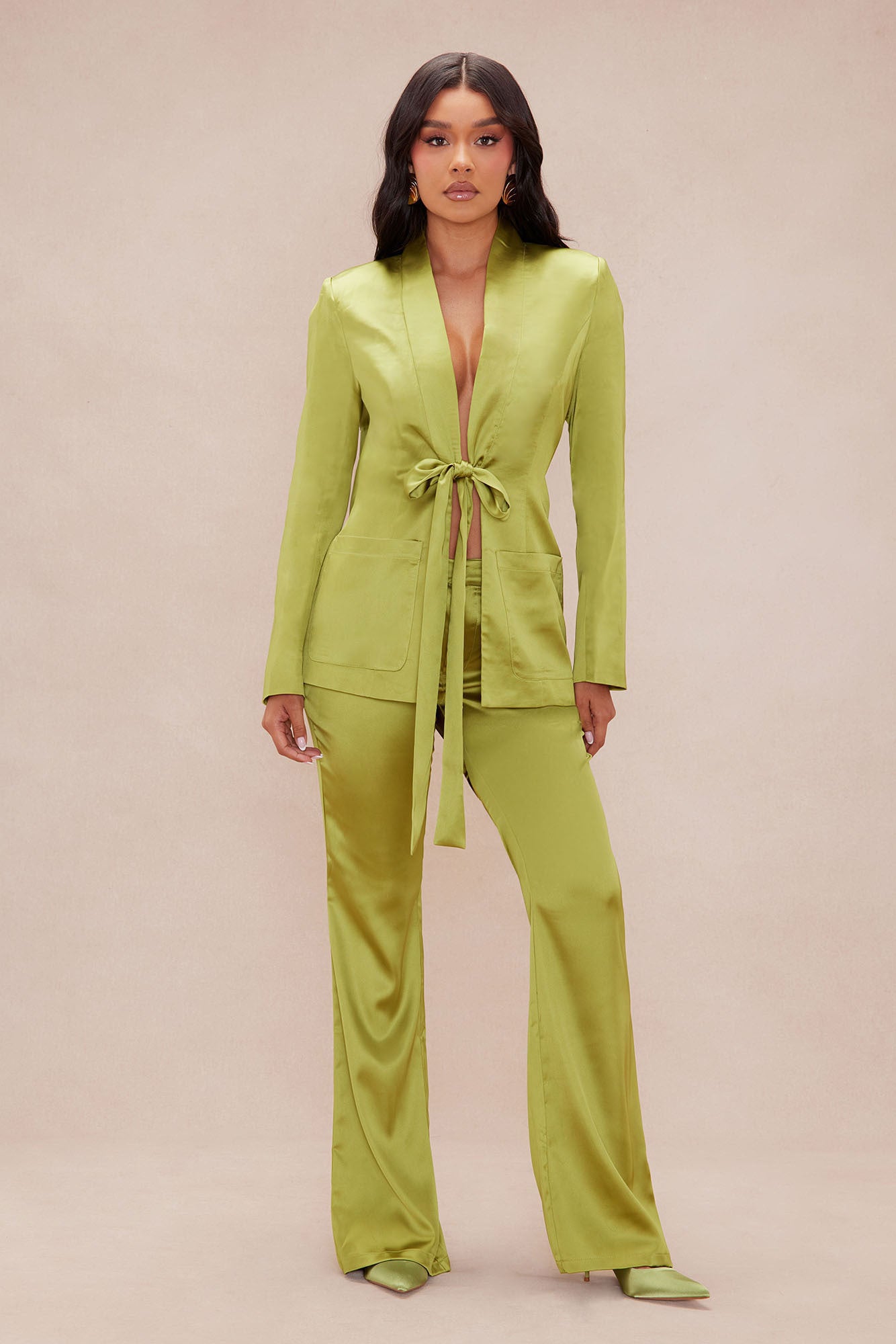 Verona Satin Blazer Suit Set