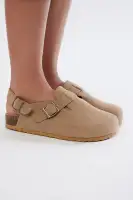 Fletcher Buckle Slides(Taupe,6)