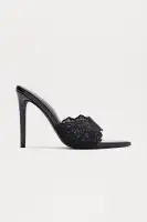 Ava Lace Heeled Mules