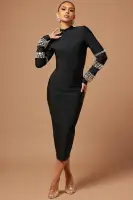Hillary Bandage Embellished Midi Dress