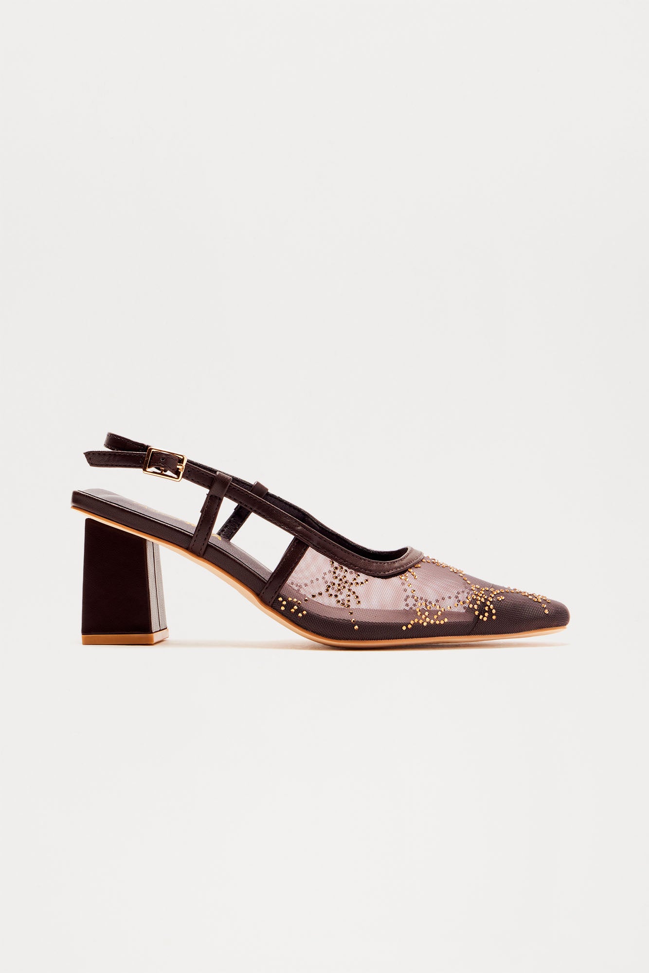 Veridian Rhinestone Mesh Pumps