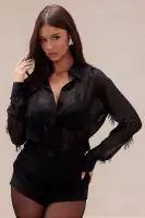 Maya Embellished Sheer Shirt