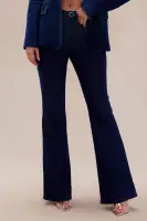 Annabelle Denim Blazer Suit Set(Dark Wash,XS)