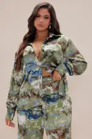 Zariah Satin Pant Set(Blue/combo,XS)