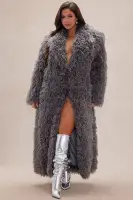 Freya Faux Fur Coat(Grey,XS)