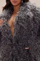 Freya Faux Fur Coat(Grey,XS)