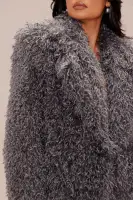 Freya Faux Fur Coat(Grey,XS)
