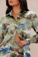 Zariah Satin Pant Set(Blue/combo,XS)