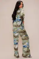 Zariah Satin Pant Set(Blue/combo,XS)