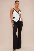 Write My Own Checks Flare Trouser Pant Set