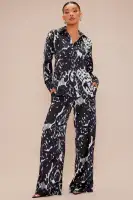 Kristine Satin Wide Leg Pant Set