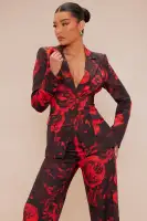 Blair Blazer Pant Set(Black/Red,XS)