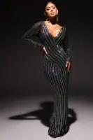 Aurora Embellished Long Sleeve Maxi Dress