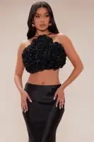 Molly Satin Skirt Set(Black,XS)